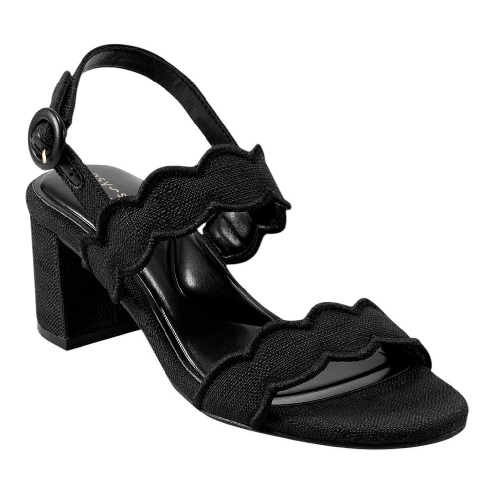 Easy Spirit Women's Daana Block Heel Slingback Sandals Black Size 8 1/2